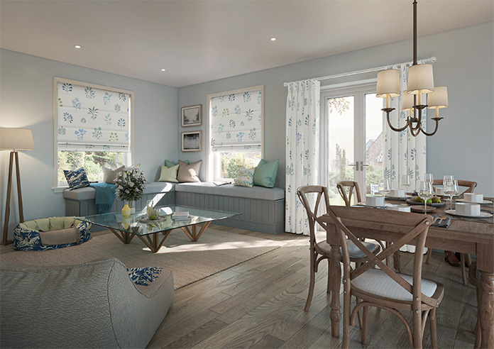 Botanical Velvet, River Blue - Made to Measure Curtains - Image 8